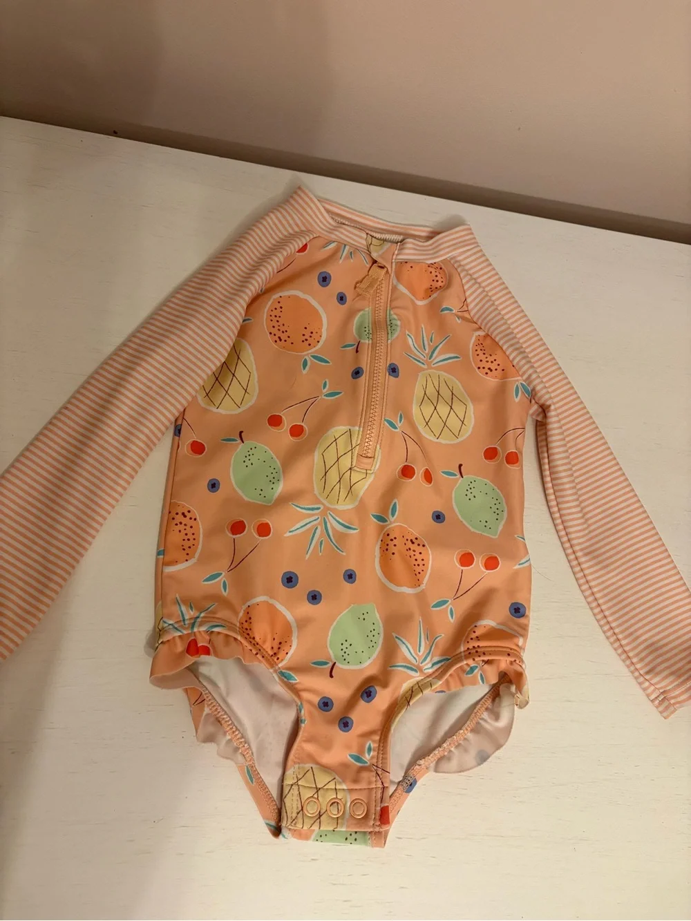 Carter’s Toddler Girl Swimsuit Size 18 month Orange Fruits